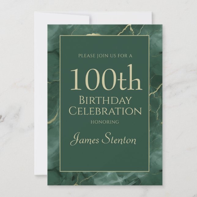 Invitation Green Marble 1000th Birthday (Devant)