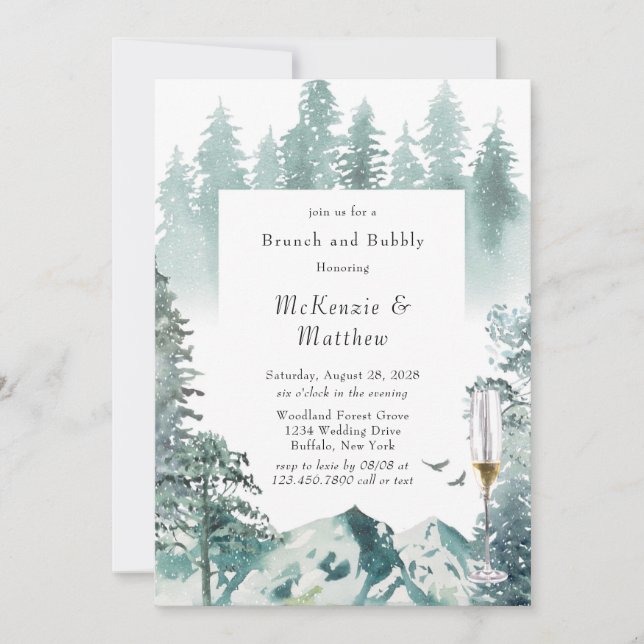 Invitation Green Mountain Airch Brunch et Bubbly (Devant)