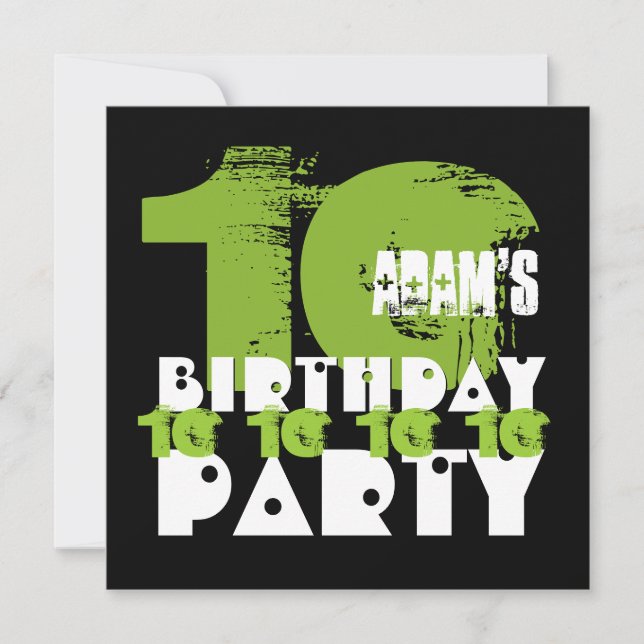 Invitation GREEN NOIR 10e fête d'anniversaire 10 ans V02B (Devant)