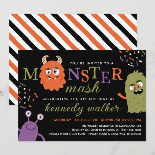 Invitation Green Orster Monster Mash Halloween Party