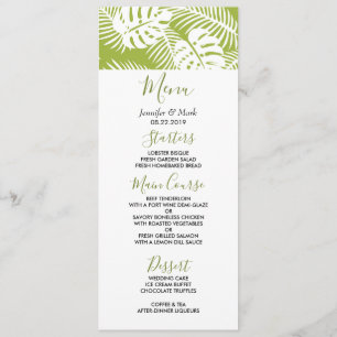 Invitation Green Palm Feuille Rainforest Motif