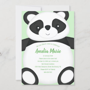 Invitation Green Panda Bear Geburtstagspartei