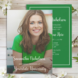 Invitation Green Photo Graduation Trunk College Dorm Party