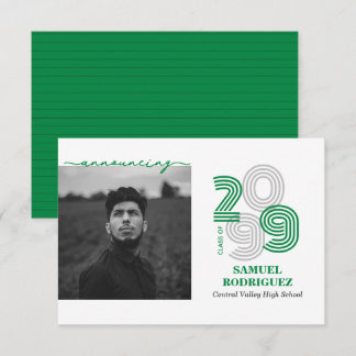 Invitation Green Retro grand nombre Classe de photos