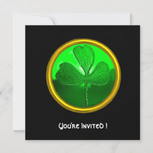 INVITATION GREEN SHAMROCK GEMSTONE, FÊTE DE LA JOURNÉE DE ST 