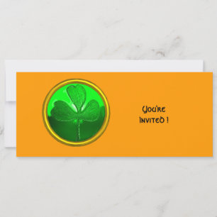 INVITATION GREEN SHAMROCK GEMSTONE, FÊTE DE LA JOURNÉE DE ST 