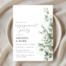 Green Snow Eucalyptus Winter Engagement Party