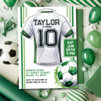 Green Soccer Sports Boy Jersey Anniversaire de enf