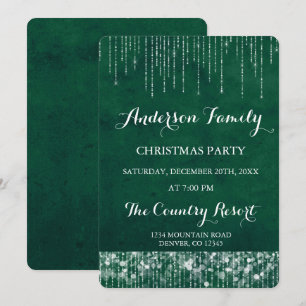 Invitation Green String Light fête de Noël annuelle