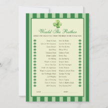 Green Striped Clover Would She Rather Game Card