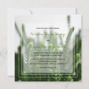 Invitation Green Succulent Grass Nature Photo Mariage moderne
