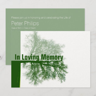 Invitation Green Tree 1 Celebration of Life Memorial Service
