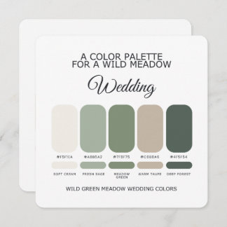 Invitation Green Wedding Color Palette Card