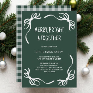 Invitation Green Whimsical Main dessinée Amis Noël fête
