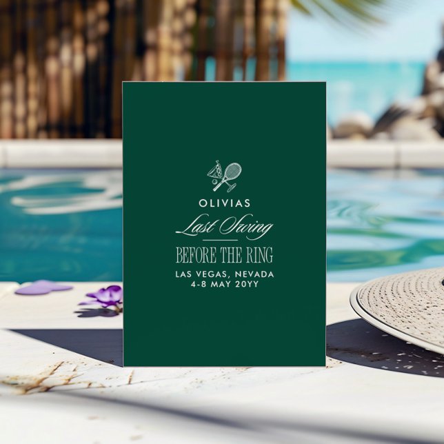 Invitation Green & White Striped Last Swing Before the Ring (Créateur téléchargé)