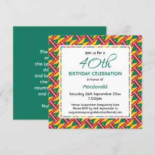 Invitation GRENADA CARRIACOU Fête D'Anniversaire Personnalisé