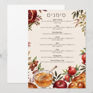 Invitation Grenades Simanim Aquarelle Rosh Hashanah