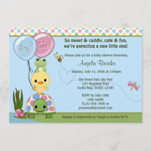 Invitation Grenouille #2 d'invitation de baby shower de