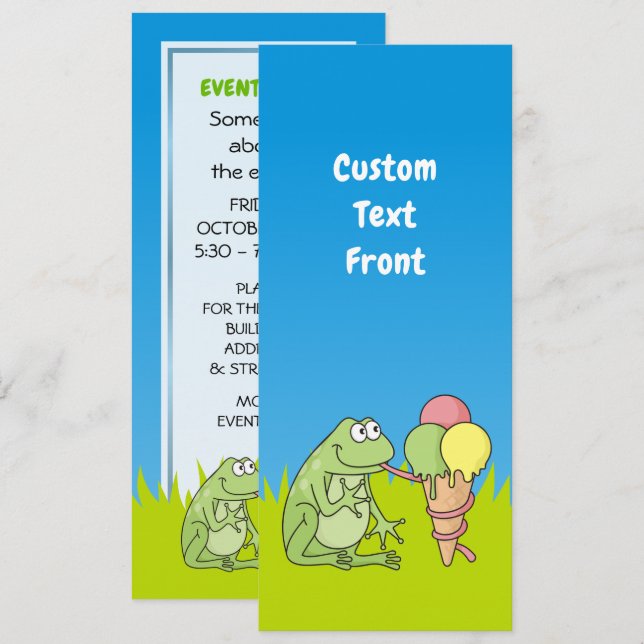 Invitation Grenouille à crème glacée (Devant / Derrière)