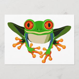 Invitation Grenouille d'arbre colorée