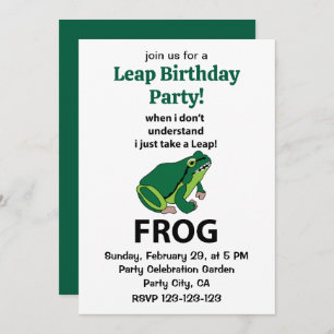 Invitation Grenouille Je Prends Juste Un Leap Frog Anniversai