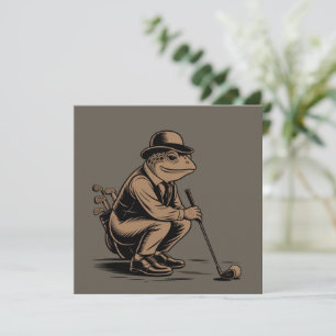 Invitation Grenouille Rétro Drôle Amateur de Golf Grenouille