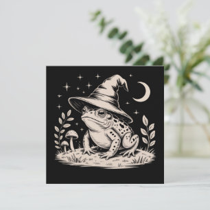 Invitation Grenouille Sorcière Halloween Vintage Goblincore