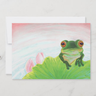 Invitation Grenouille verte Se détendre dans l'étang