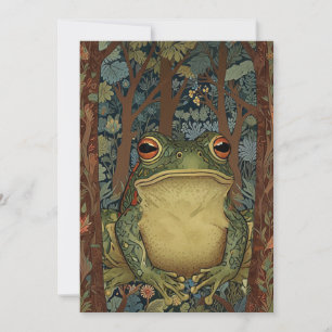 Invitation grenouille vintage de la forêt de boho