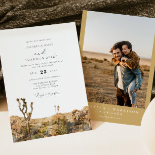Invitation GRETA Aquarelle Joshua Tree Photo Mariage