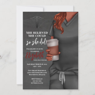Invitation Grey Scrubs Infirmière École de soins infirmiers I