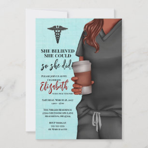 Invitation Grey Scrubs Infirmière École de soins infirmiers I