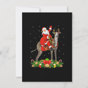 Invitation Greyhound Chien Xmas Funny Père Noël Riding Greyho