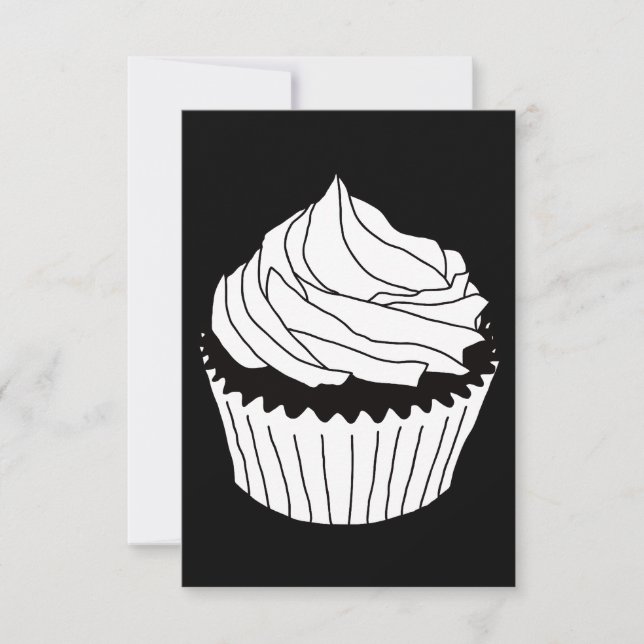 Invitation gribouillages de cupcake (Devant)