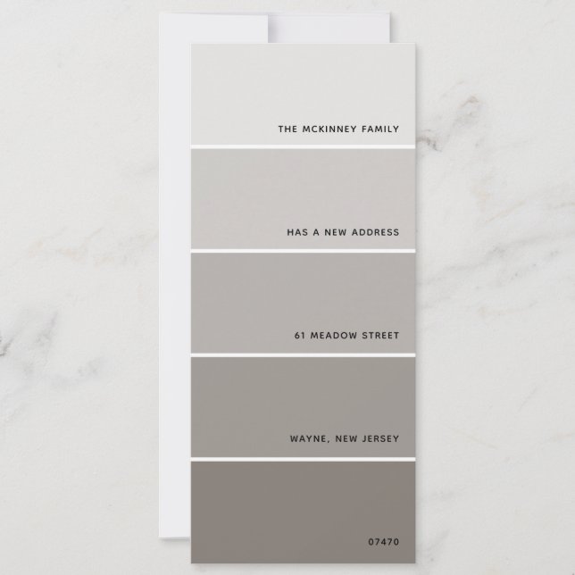 Invitation Grige Paint Swatch Nouvelle adresse (Devant)