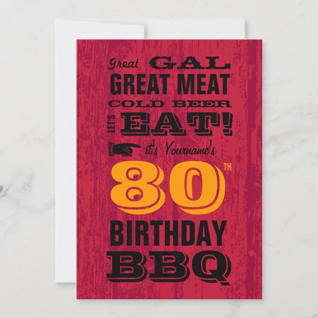 Invitation Grill BBBQ 80e anniversaire (Devant)