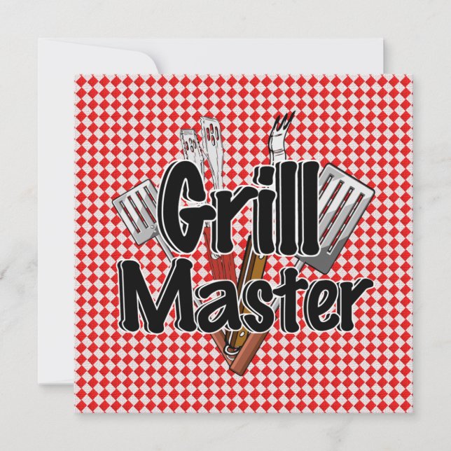 Invitation Grill Master avec BBQ Tools & Picnic Table (Devant)