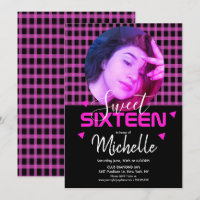 Grille photo Neon Pink Sweet sixteen