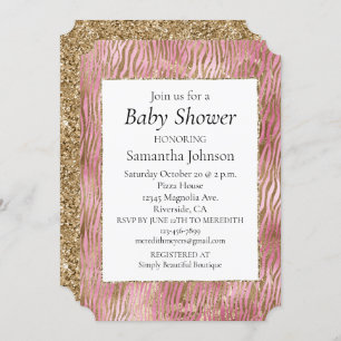 Invitation Grille rose or Zebra Impression