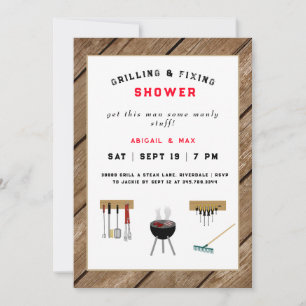 Invitation Grilling & Fixation Couples Wedding shower Rustiqu