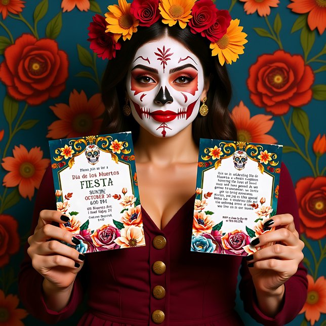 Invitation 💀🎉Grin and Garlanda (Grin and Garlanda Invitation, customizable text on both sides)