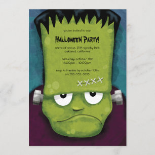 Invitation grincheuse de partie de Frankenstein