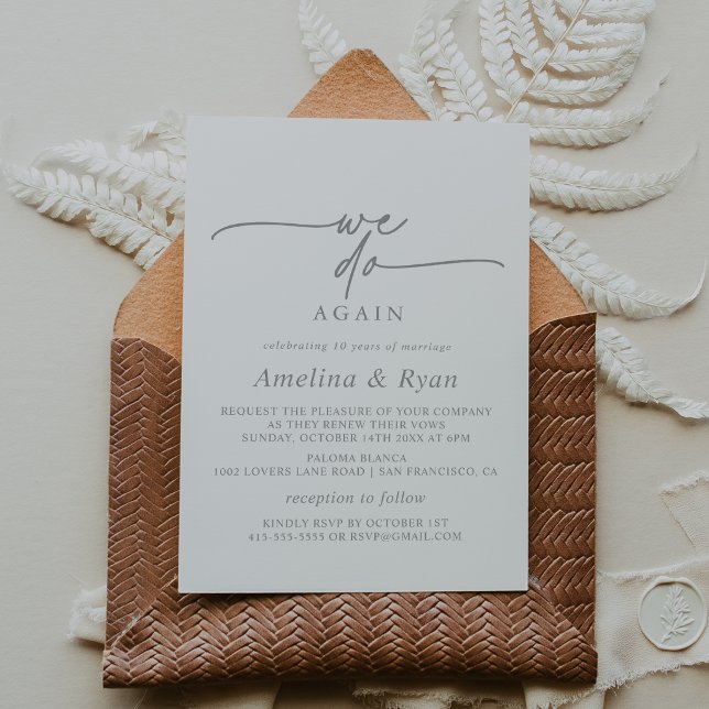 Invitation Gris Atténué Simple Minimal Nous Refaisons Renouve (Créateur téléchargé)