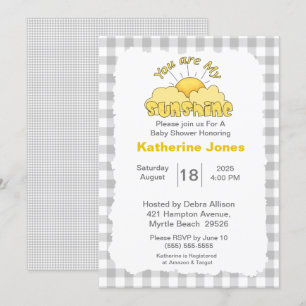 Invitation Gris Blanc Vous Êtes Mon Baby shower Soleil