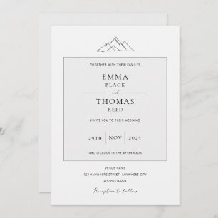 Invitation Gris de la colombe minimaliste EMMA Mou