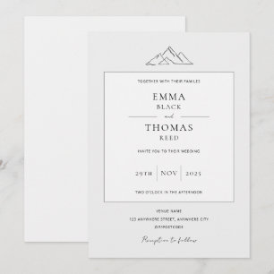 Invitation Gris de la colombe minimaliste EMMA Mou