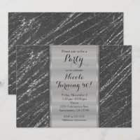 Invitation gris et argenté à rayures marbrées Mode