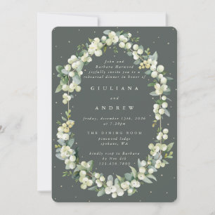 Invitation Gris Green Snowberry+Eucalyptus Mariage répétition