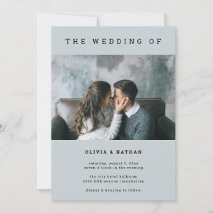 Invitation Gris moderne et minimal  Un Mariage photo