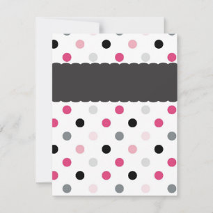 Invitation Gris rose chaud, rose clair et Pois noirs